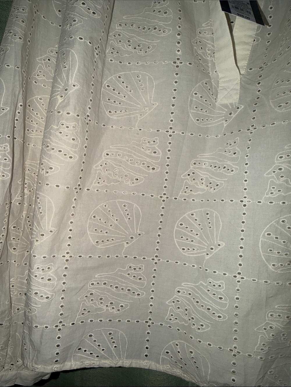 Universal Thread Cream Eyelet Split-Neck Blouse - Picture 4 of 5
